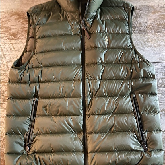 Ralph Lauren Polo Puffer Vest Olive Green L - Picture 3 of 5